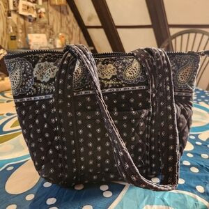 Vintage Vera Bradley Seaport Navy Patterned Shoulder Tote